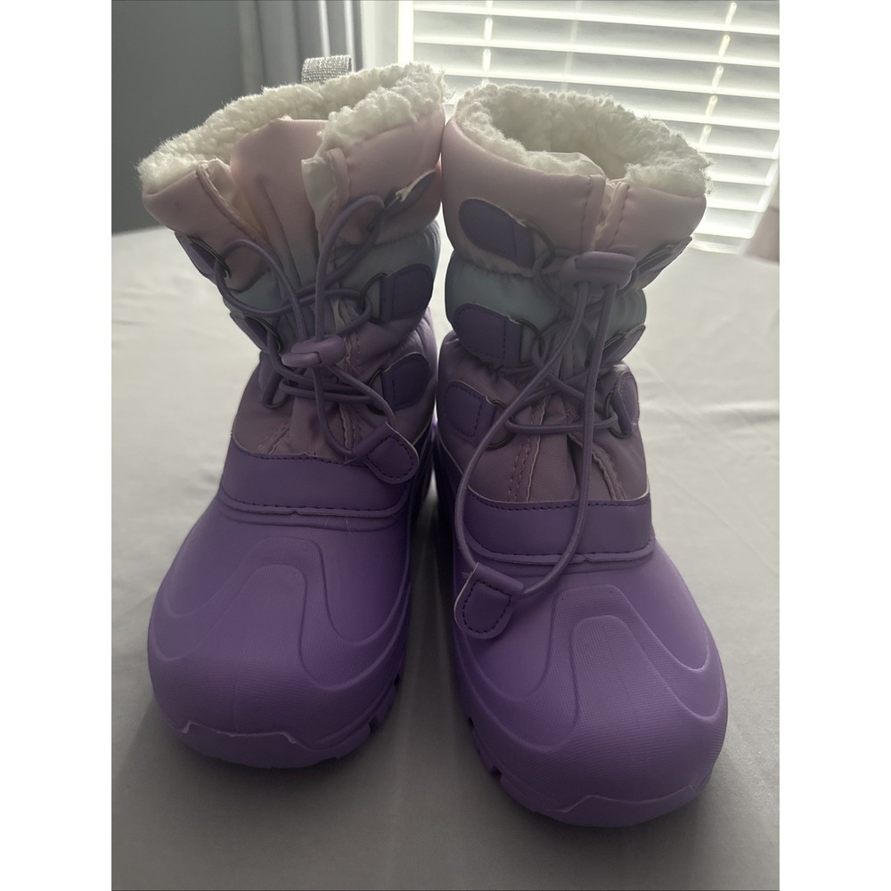 Lil Girls Snow Boots In A Size 13/1 GUC Faux Fur Lined Member Mark Is Brand Cute